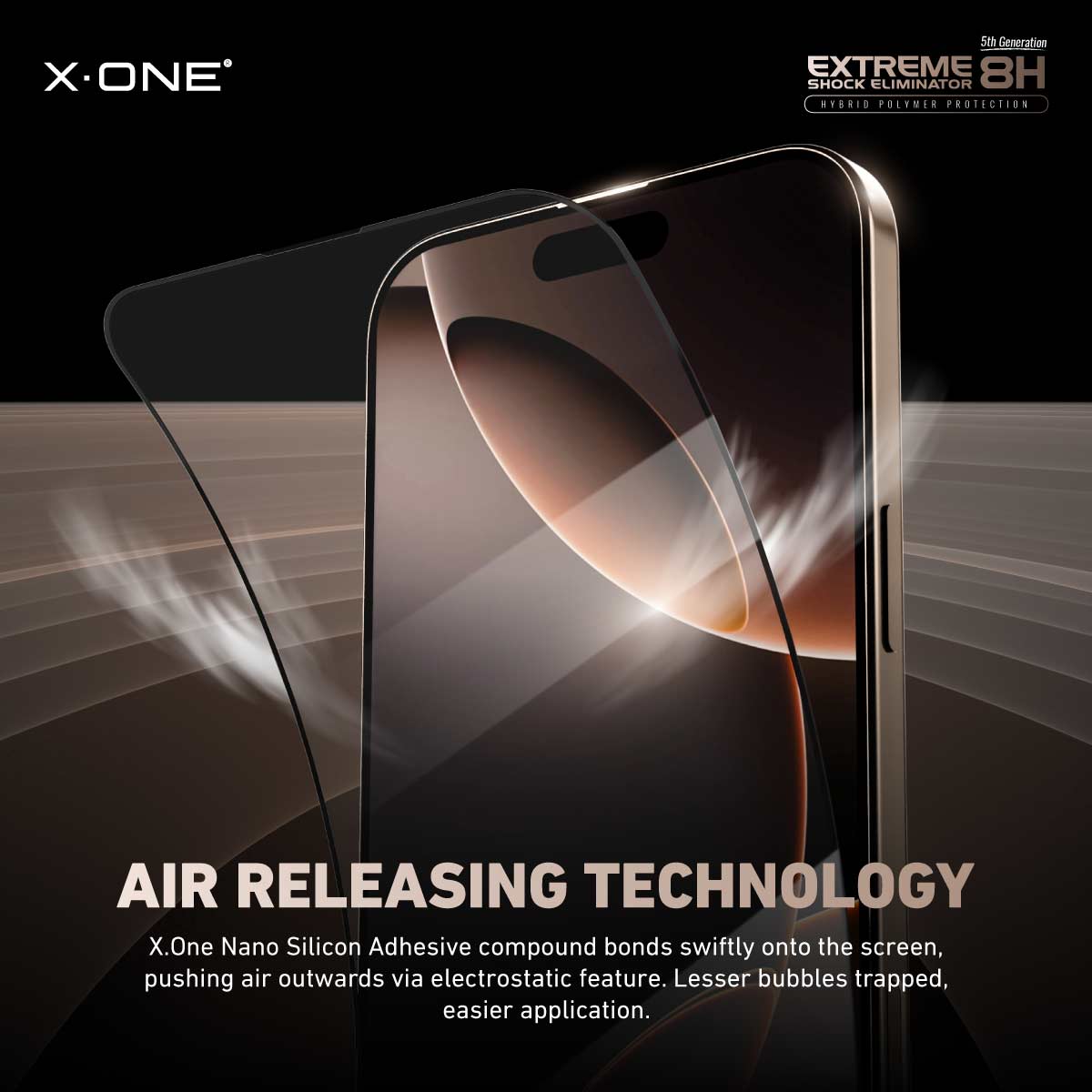 X.One® Hybrid Polymer Impact Screen Protector with Installer Kit
