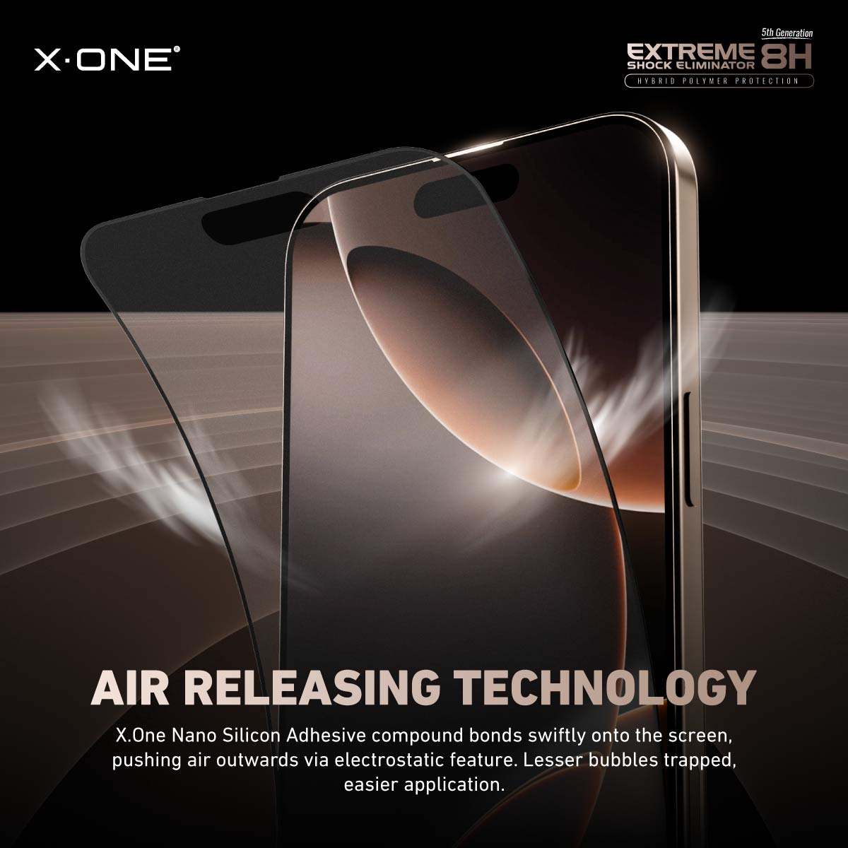 X.One® Hybrid Polymer Impact Screen Protector (Matte Gaming) with Installer Kit