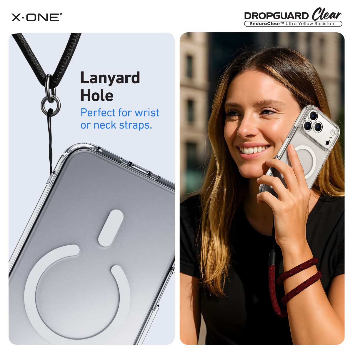 X.One Dropguard Clear Impact Protection Case with EnduraClear for iPhone 17 Series | Magsafe Compatible