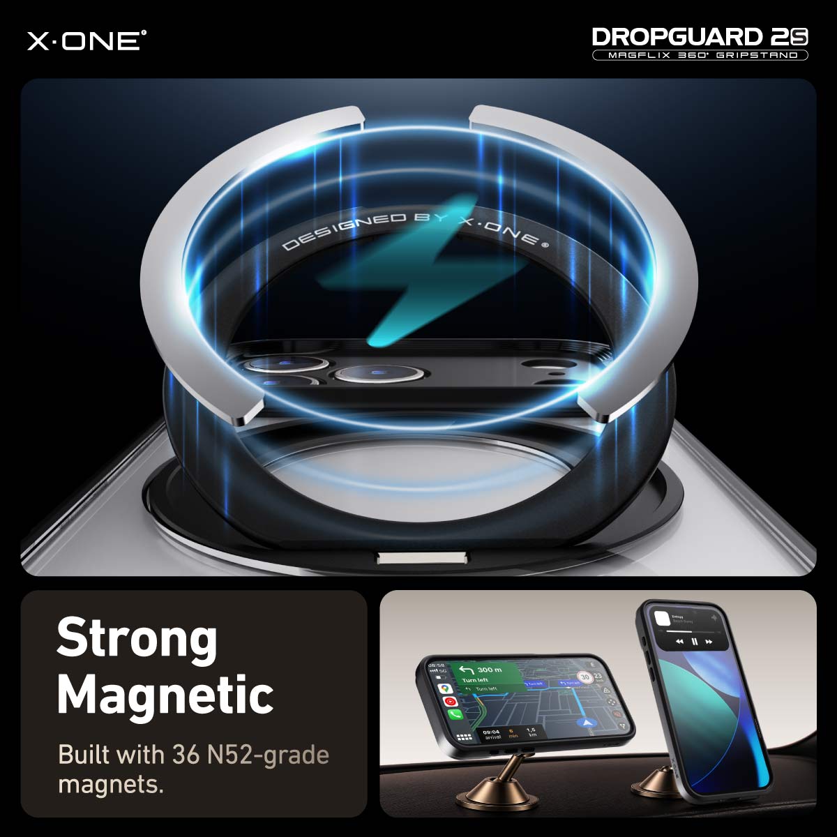 X.One Dropguard 2.0 with Gripstand Impact Protection Case for iPhone 17 Series | Magsafe Compatible