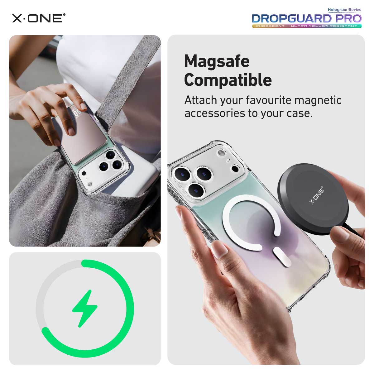 X.One Dropguard Pro Hologram Impact Protection Case with EnduraClear for iPhone 17 Series | Magsafe Compatible