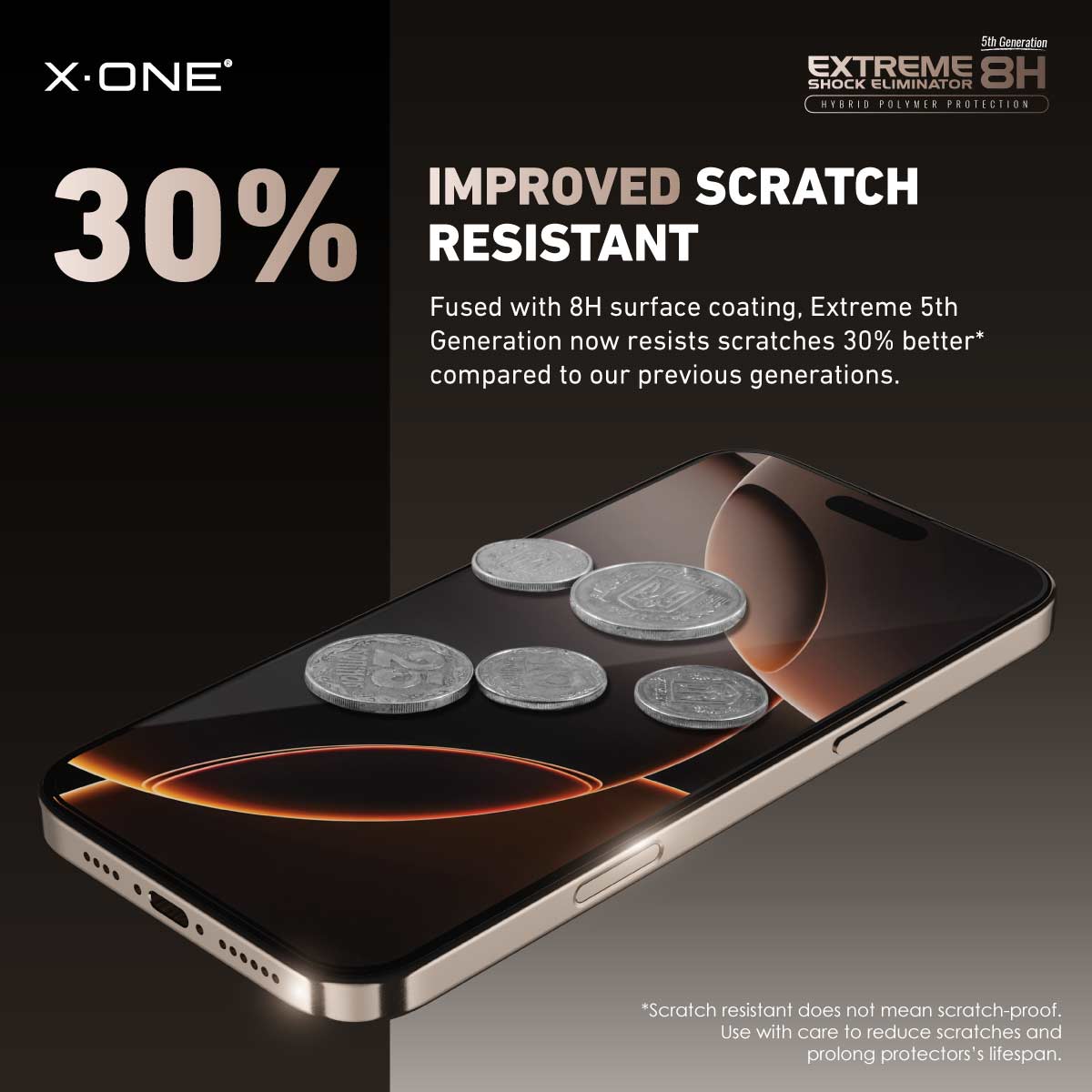 X.One® Hybrid Polymer Impact Screen Protector with Installer Kit