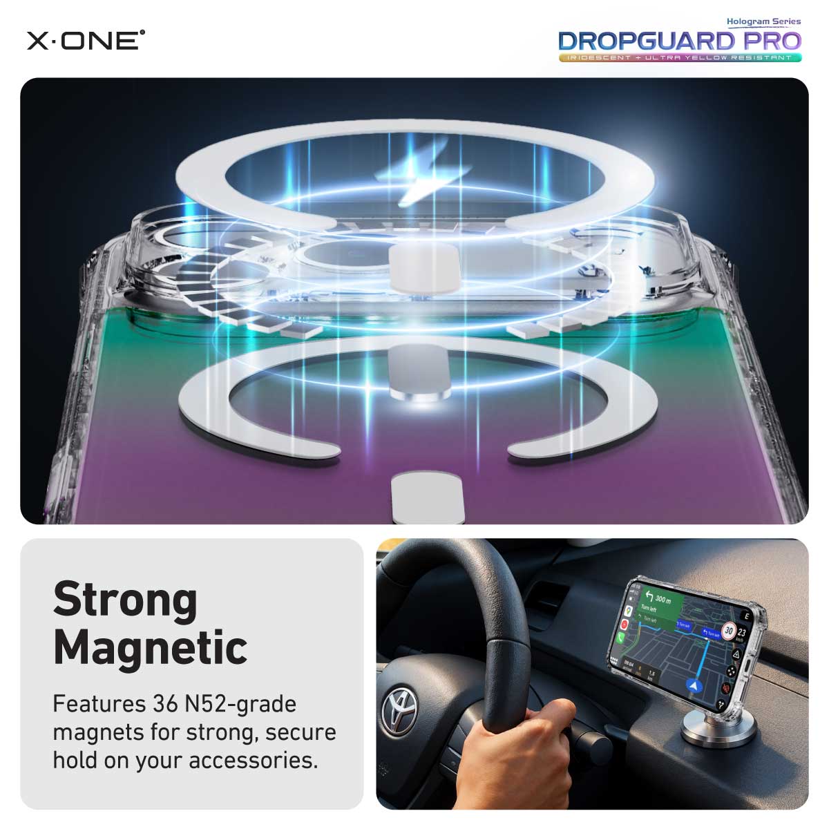 X.One Dropguard Pro Hologram Impact Protection Case with EnduraClear for iPhone 17 Series | Magsafe Compatible