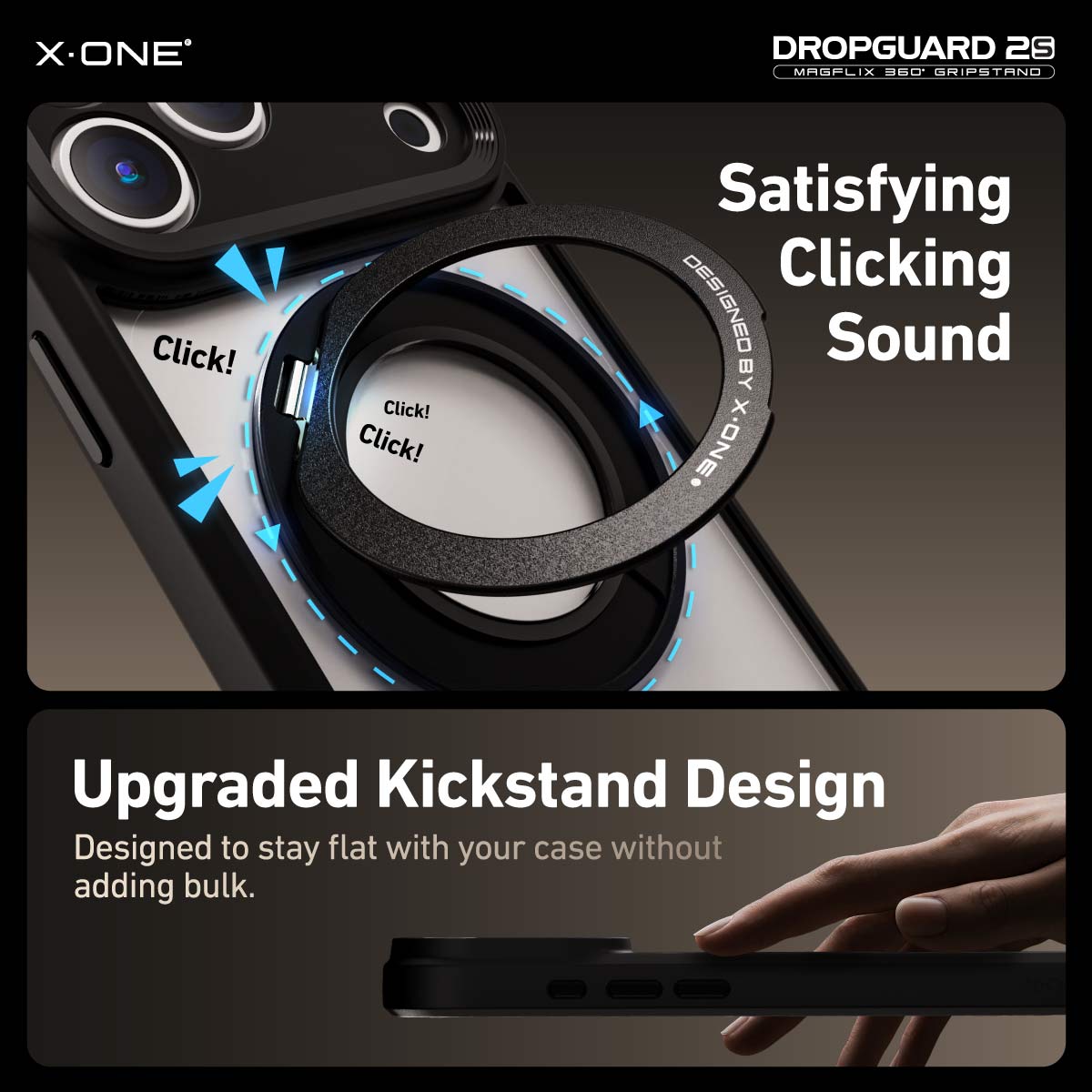 X.One Dropguard 2.0 with Gripstand Impact Protection Case for iPhone 17 Series | Magsafe Compatible