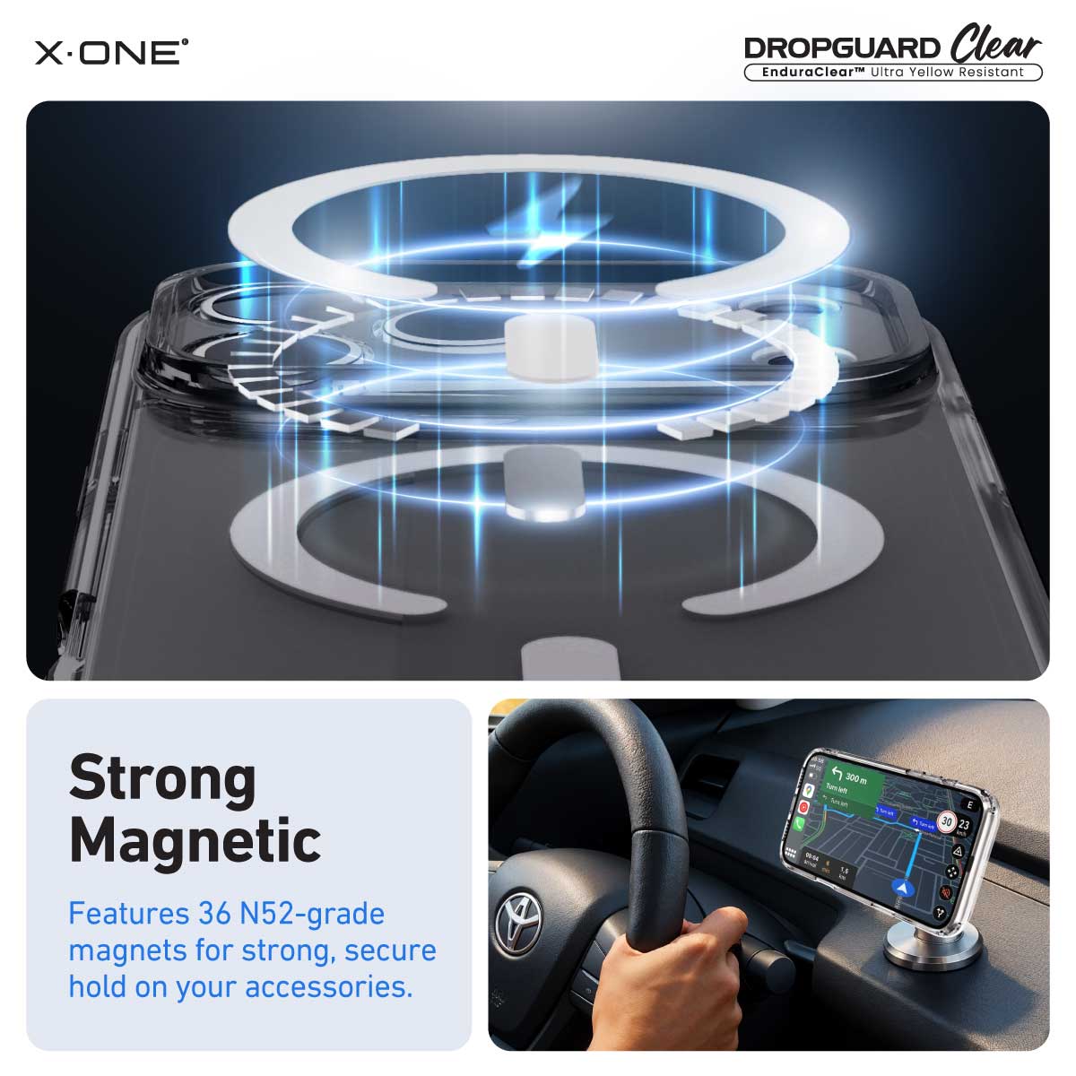 X.One Dropguard Clear Impact Protection Case with EnduraClear for iPhone 17 Series | Magsafe Compatible