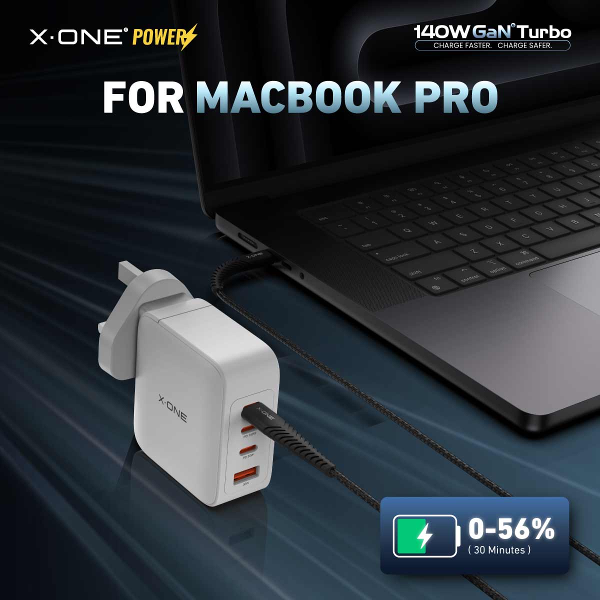 X.Oneยฎ 140W GaN 6 Turbo Ultra Fast Charger (4-Ports)