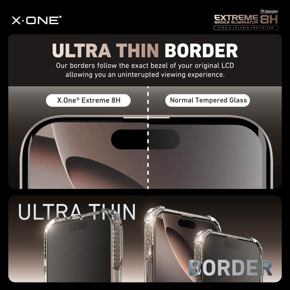 X.One® Hybrid Polymer Impact Screen Protector (Matte Gaming) with Installer Kit