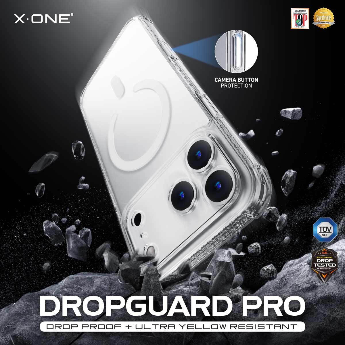 X.One Dropguard Pro Impact Protection Case with EnduraClear for iPhone 17 Series | Magsafe Compatible