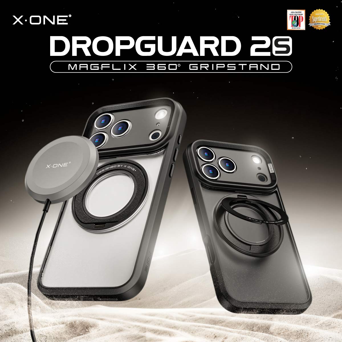 X.One Dropguard 2.0 with Gripstand Impact Protection Case for iPhone 17 Series | Magsafe Compatible