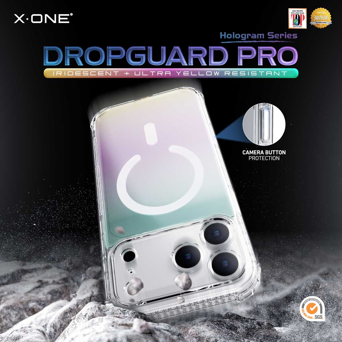 X.One Dropguard Pro Hologram Impact Protection Case with EnduraClear for iPhone 17 Series | Magsafe Compatible
