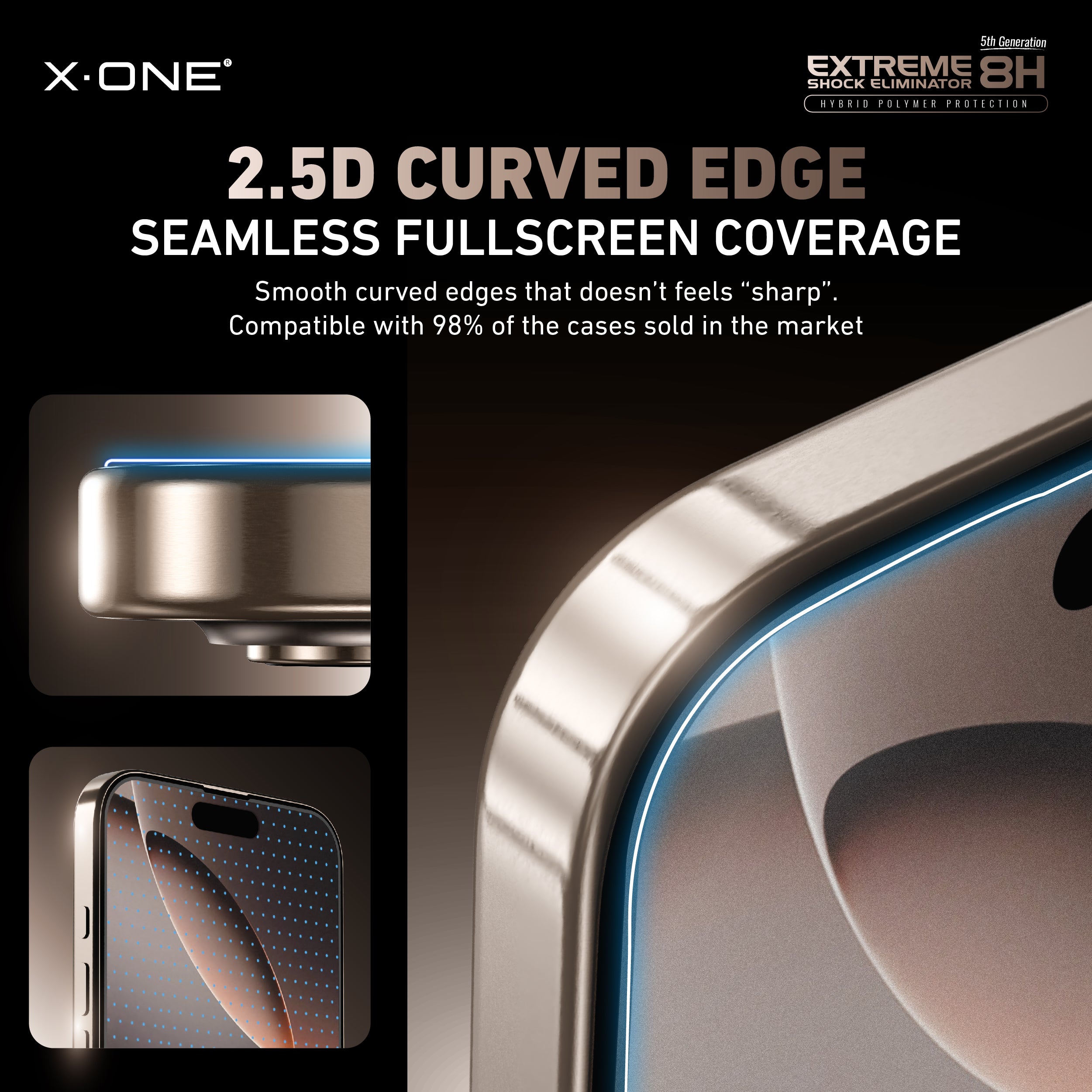 X.One® Hybrid Polymer Impact Screen Protector with Installer Kit