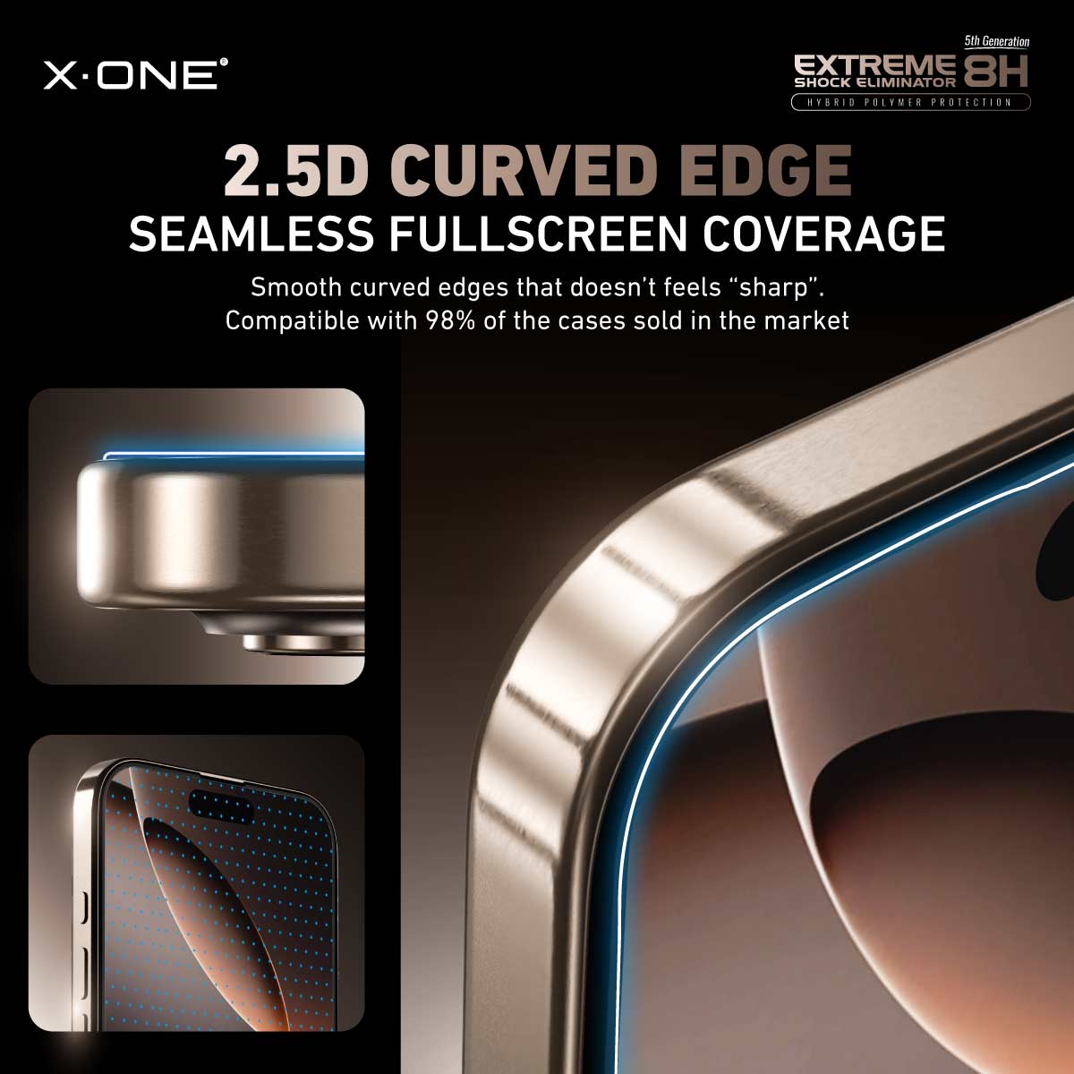 X.One® Hybrid Polymer Impact Screen Protector with Installer Kit