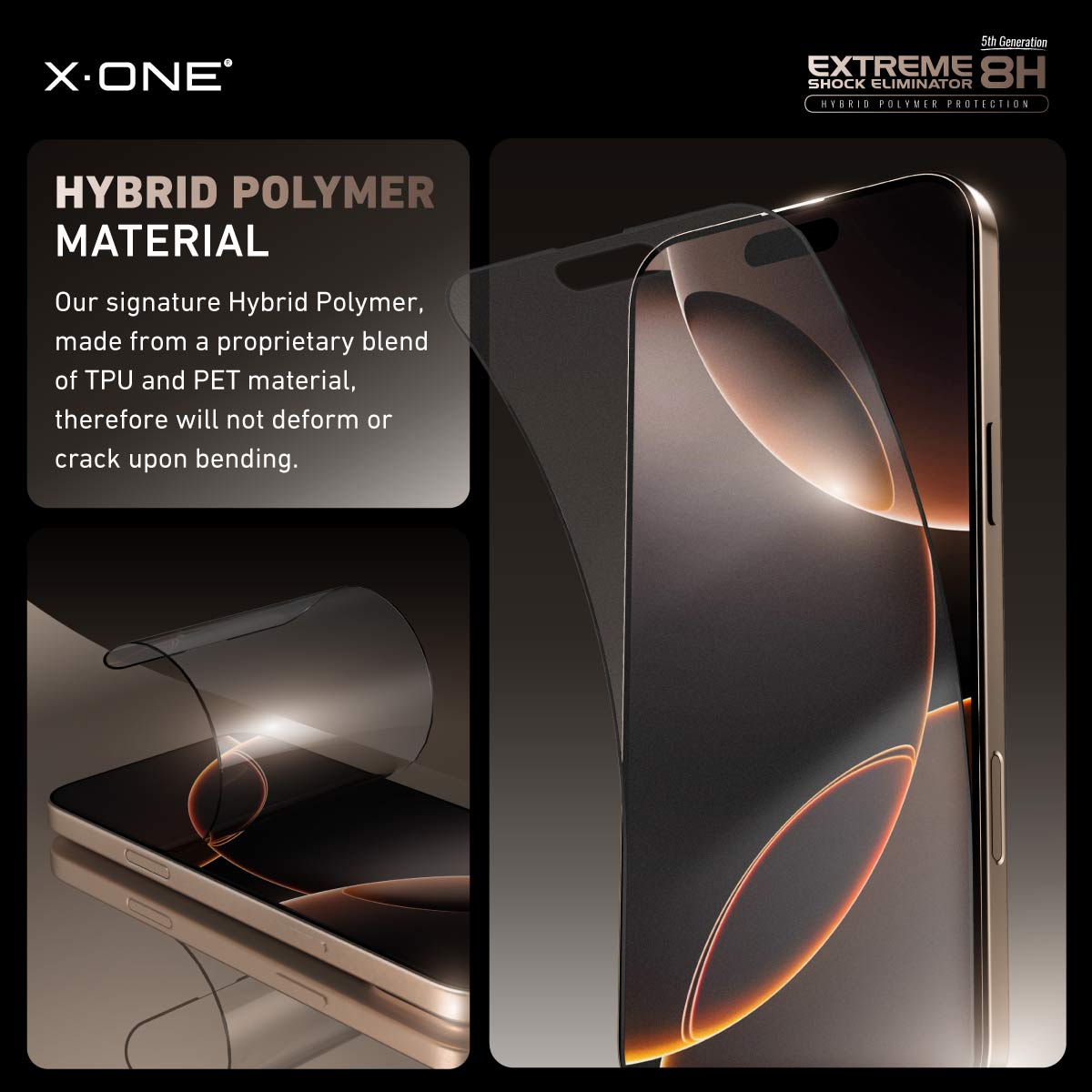X.One® Hybrid Polymer Impact Screen Protector (Matte Gaming) with Installer Kit