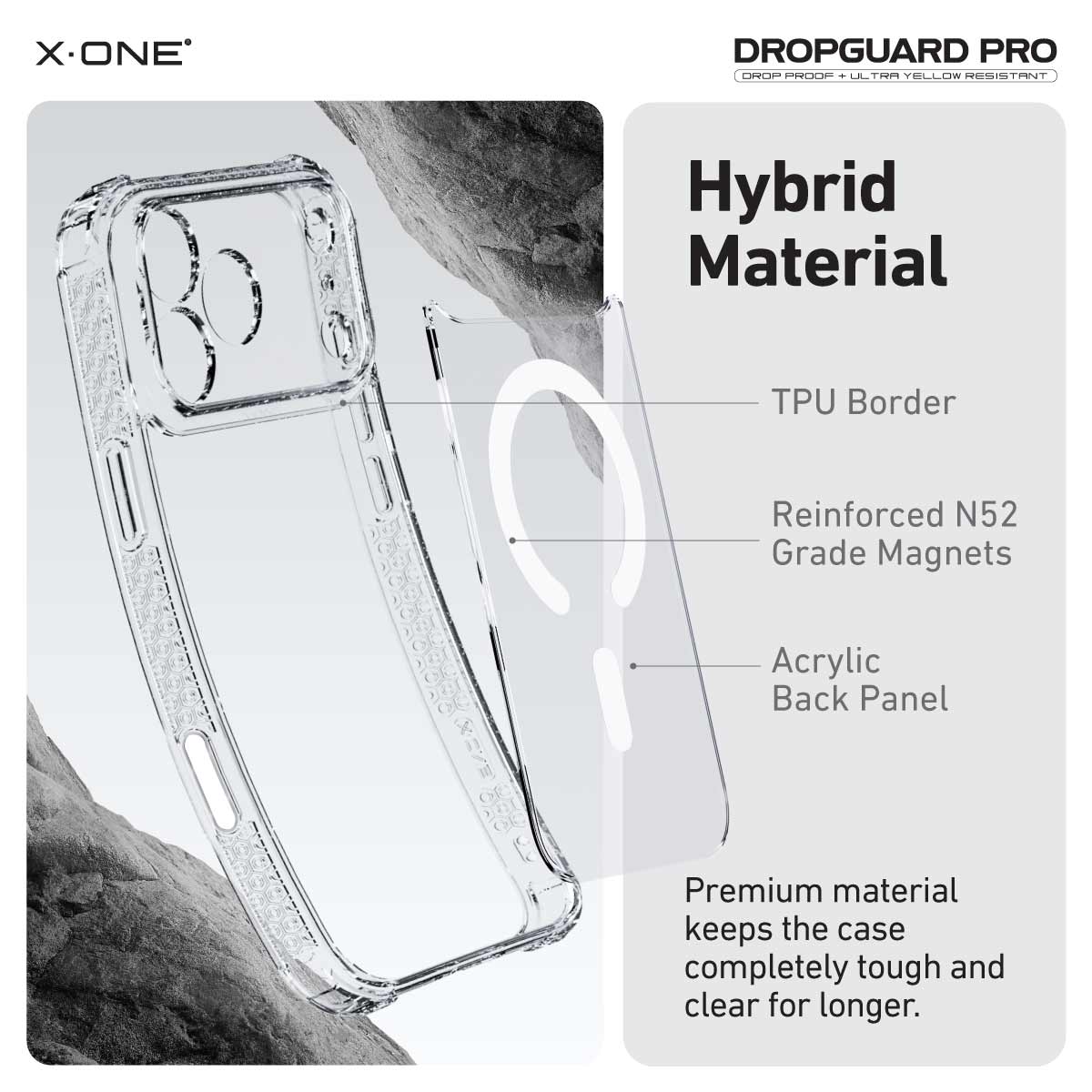 X.One Dropguard Pro Impact Protection Case with EnduraClear for iPhone 17 Series | Magsafe Compatible