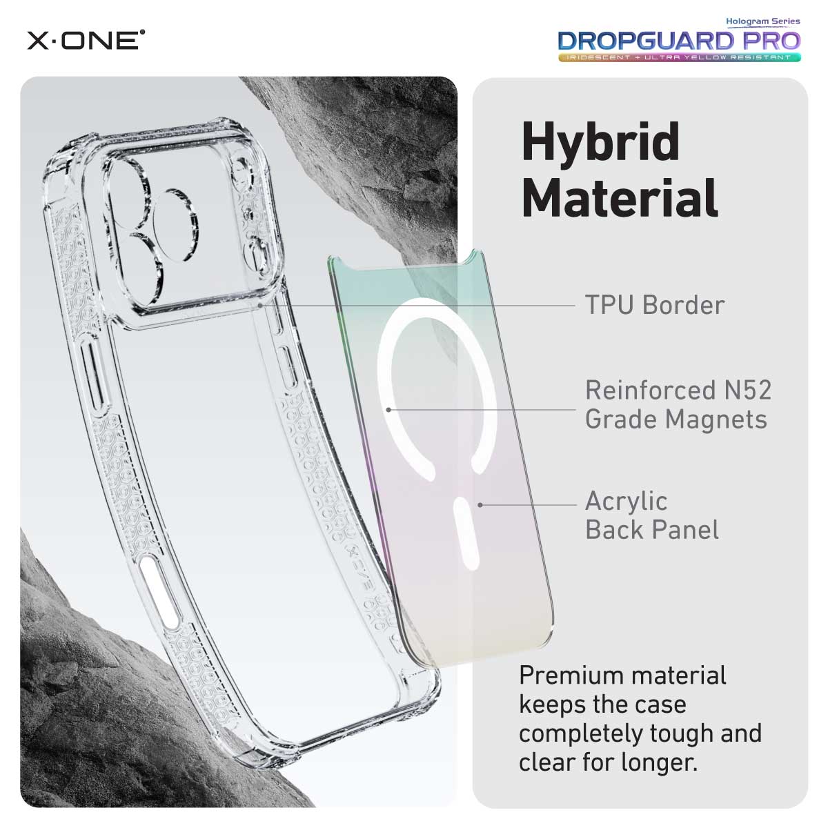 X.One Dropguard Pro Hologram Impact Protection Case with EnduraClear for iPhone 17 Series | Magsafe Compatible