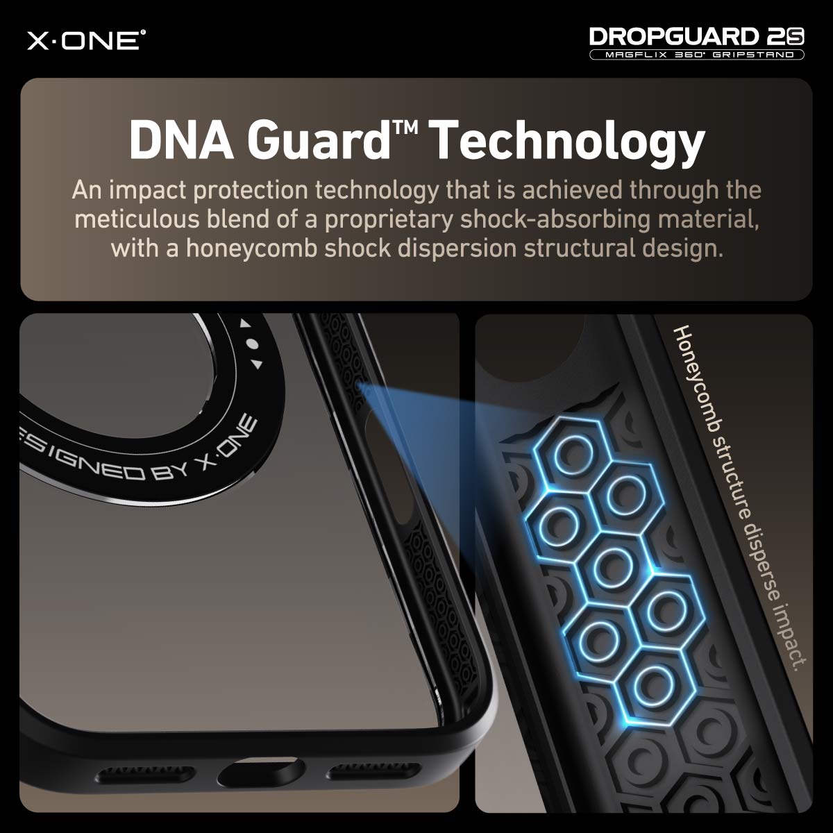 X.One® Dropguard 2S Gripstand MagSafe Case for iPhone 17 Series — Side Profile