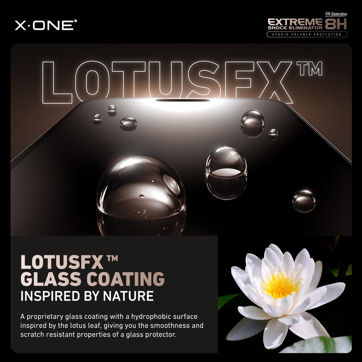 X.One® Hybrid Polymer Impact Screen Protector with Installer Kit