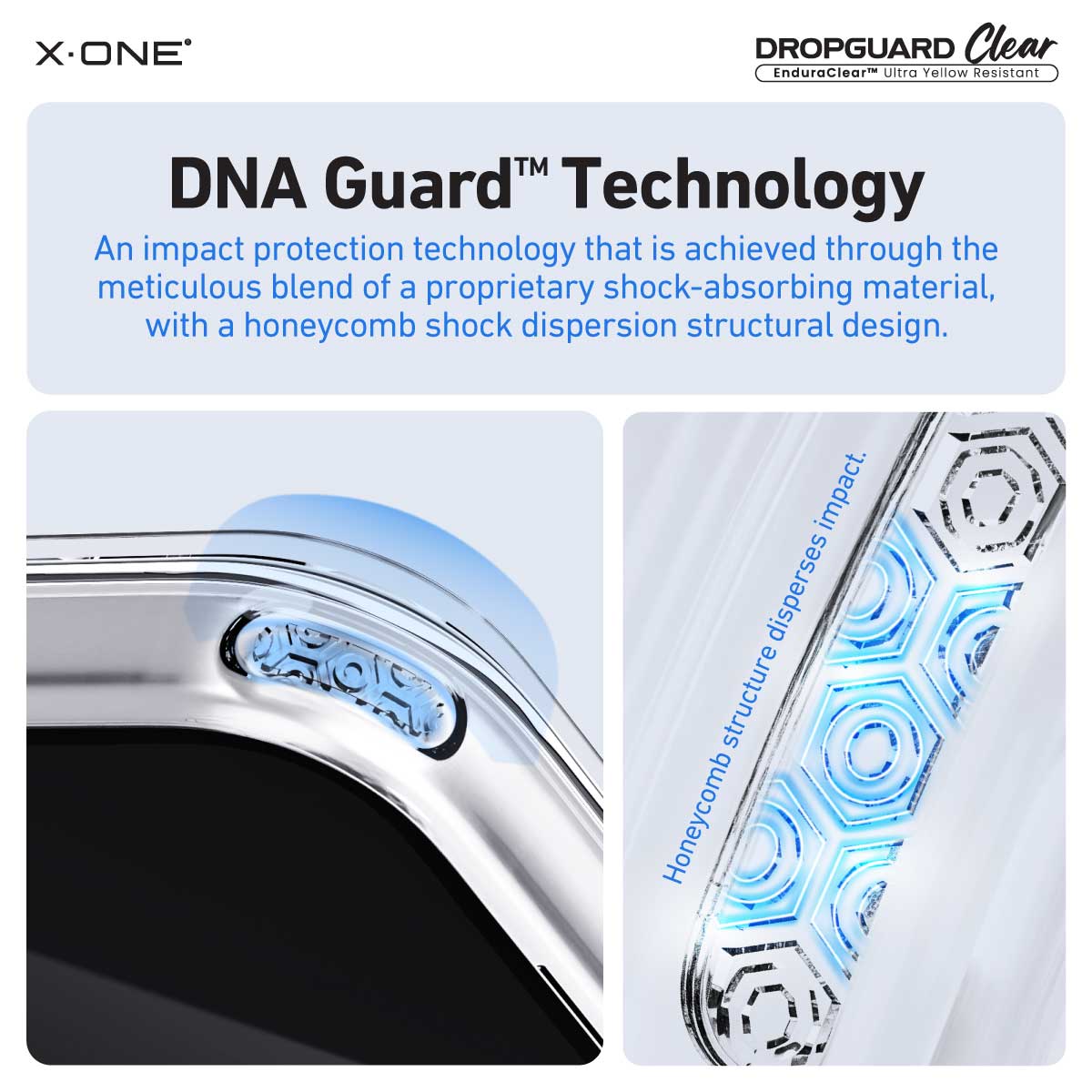 X.One Dropguard Clear Impact Protection Case with EnduraClear for iPhone 17 Series | Magsafe Compatible