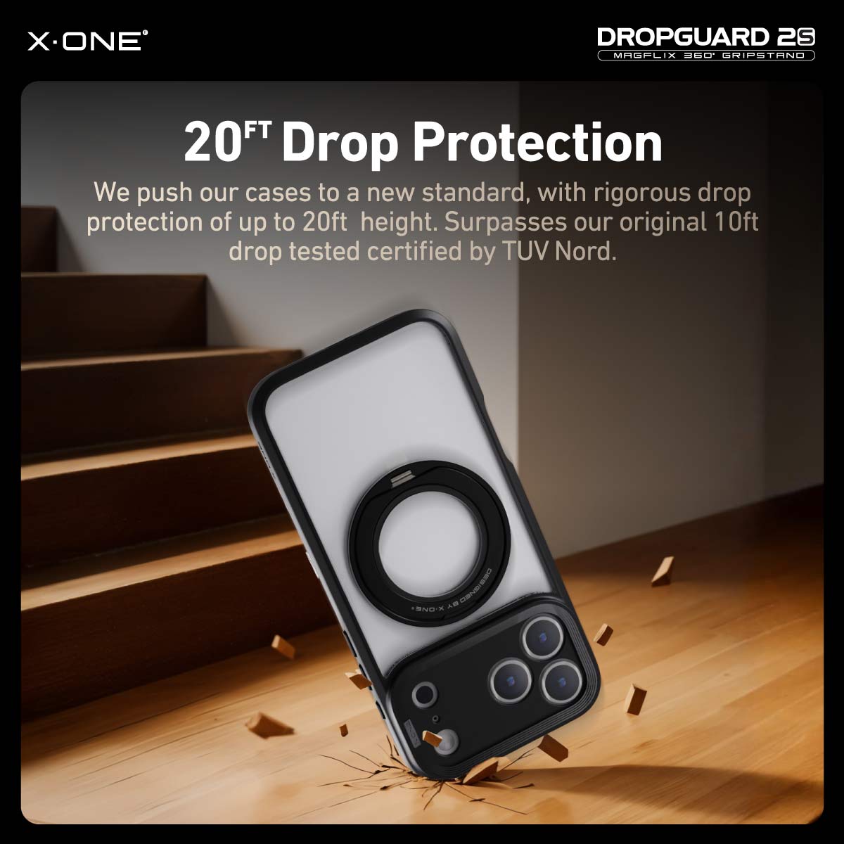 X.One Dropguard 2.0 with Gripstand Impact Protection Case for iPhone 17 Series | Magsafe Compatible