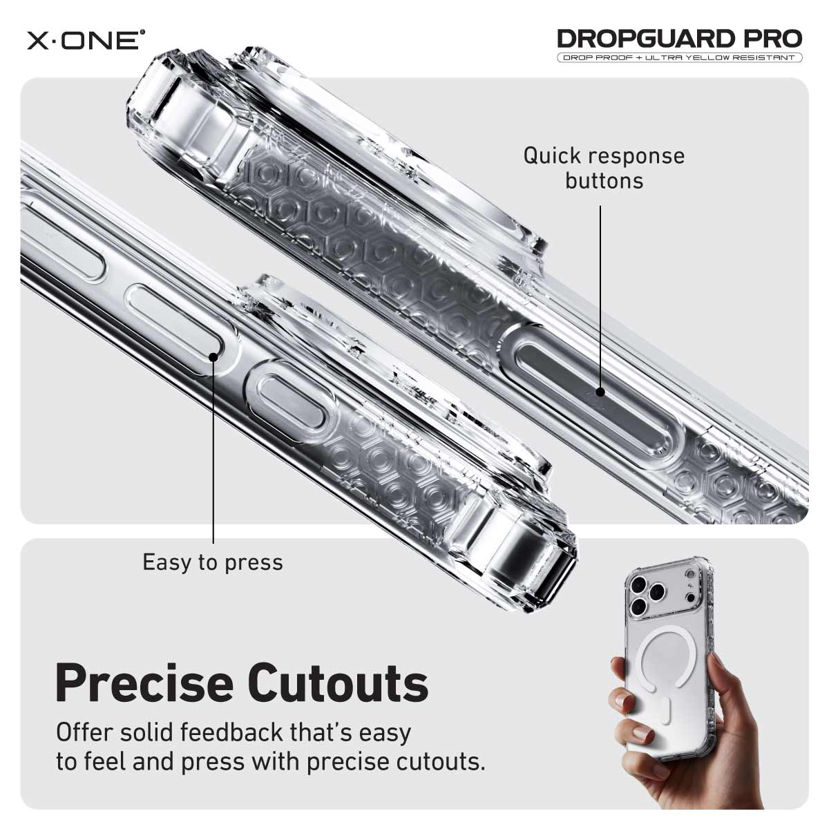 X.One Dropguard Pro Impact Protection Case with EnduraClear for iPhone 17 Series | Magsafe Compatible