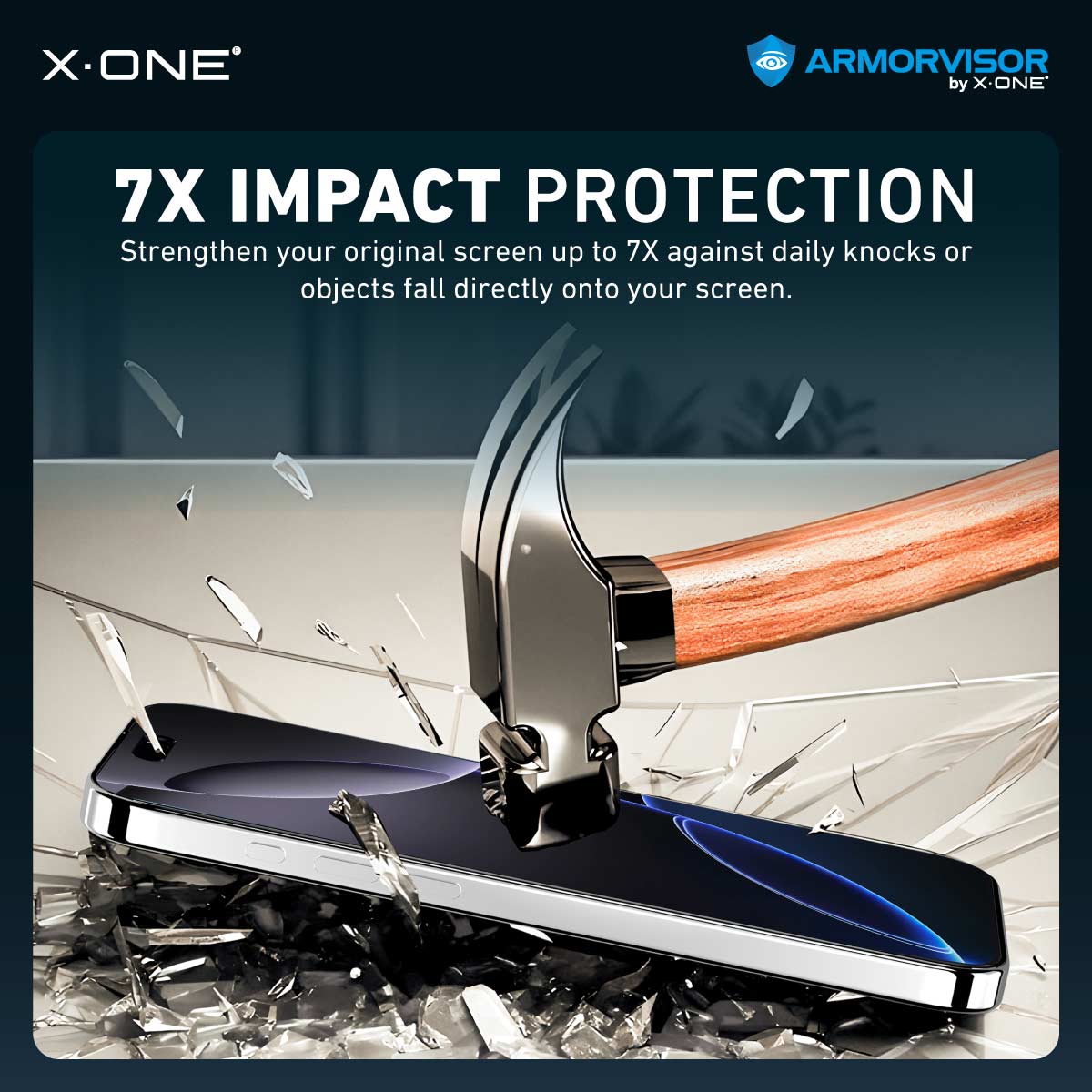 X.One® Hybrid Polymer Impact Screen Protector (Anti-Blue Light) with Installer Kit