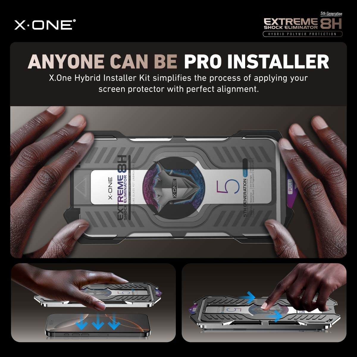 X.One® Hybrid Polymer Impact Screen Protector (Matte Gaming) with Installer Kit