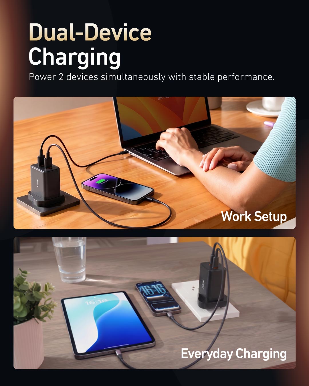 X.One® ChargeGo 45W Dual USB-C GaN Fast Charger — Feature 7