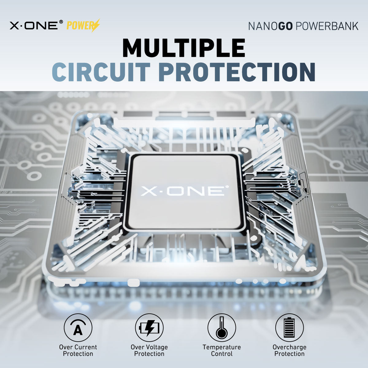X.One® NanoGo 10000mAh PD 35W Compact Power Bank — Multiple Circuit Protection