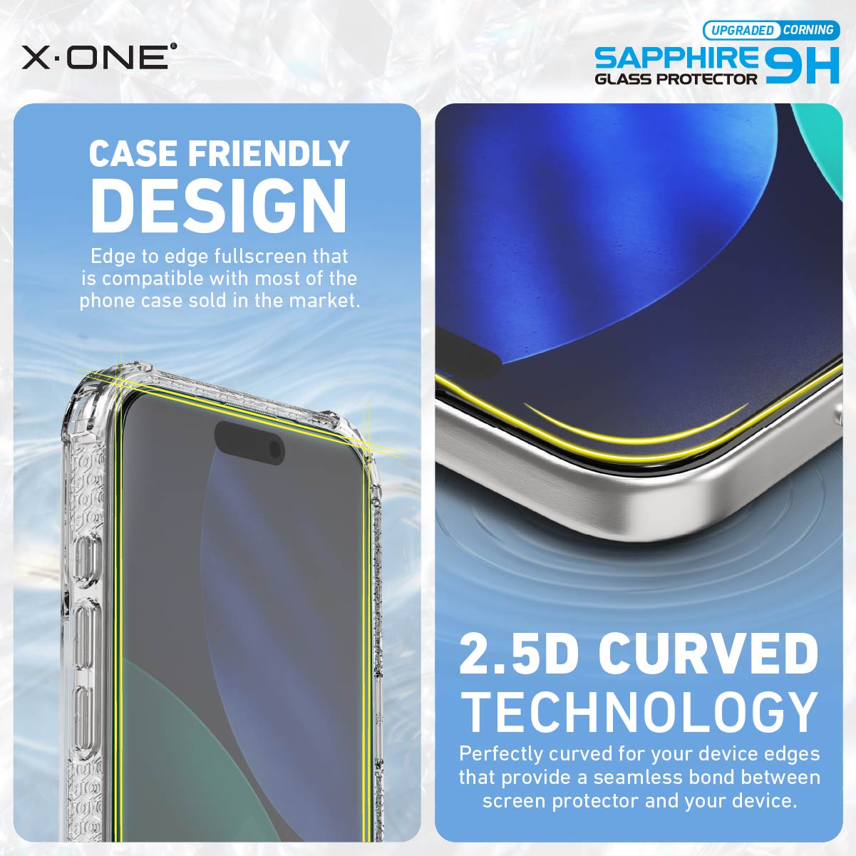 X.One® Sapphire Coated Corning Glass with Dust Free Installer Kit for iPhone