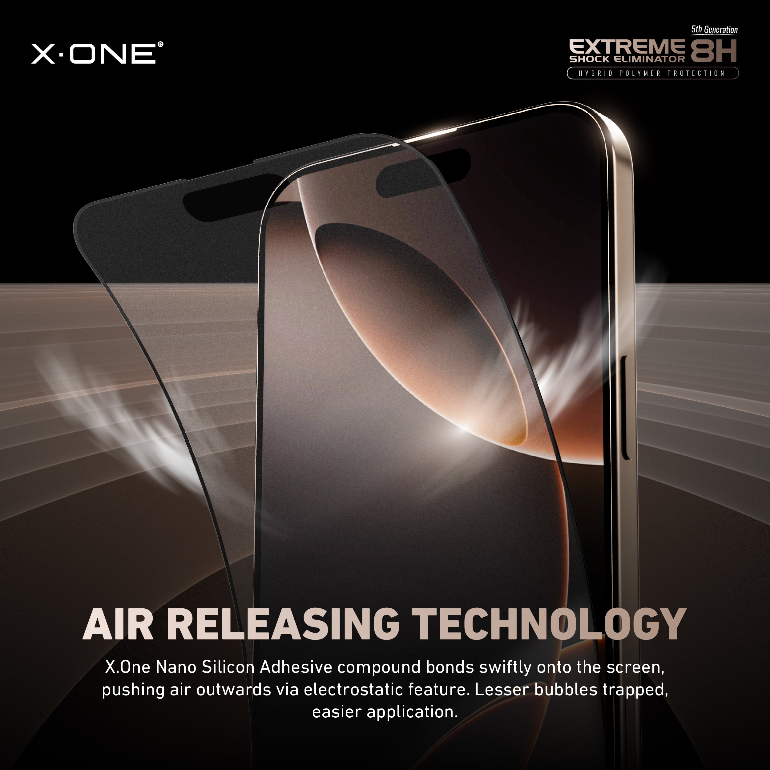 X.One® Hybrid Polymer Impact Screen Protector with Installer Kit