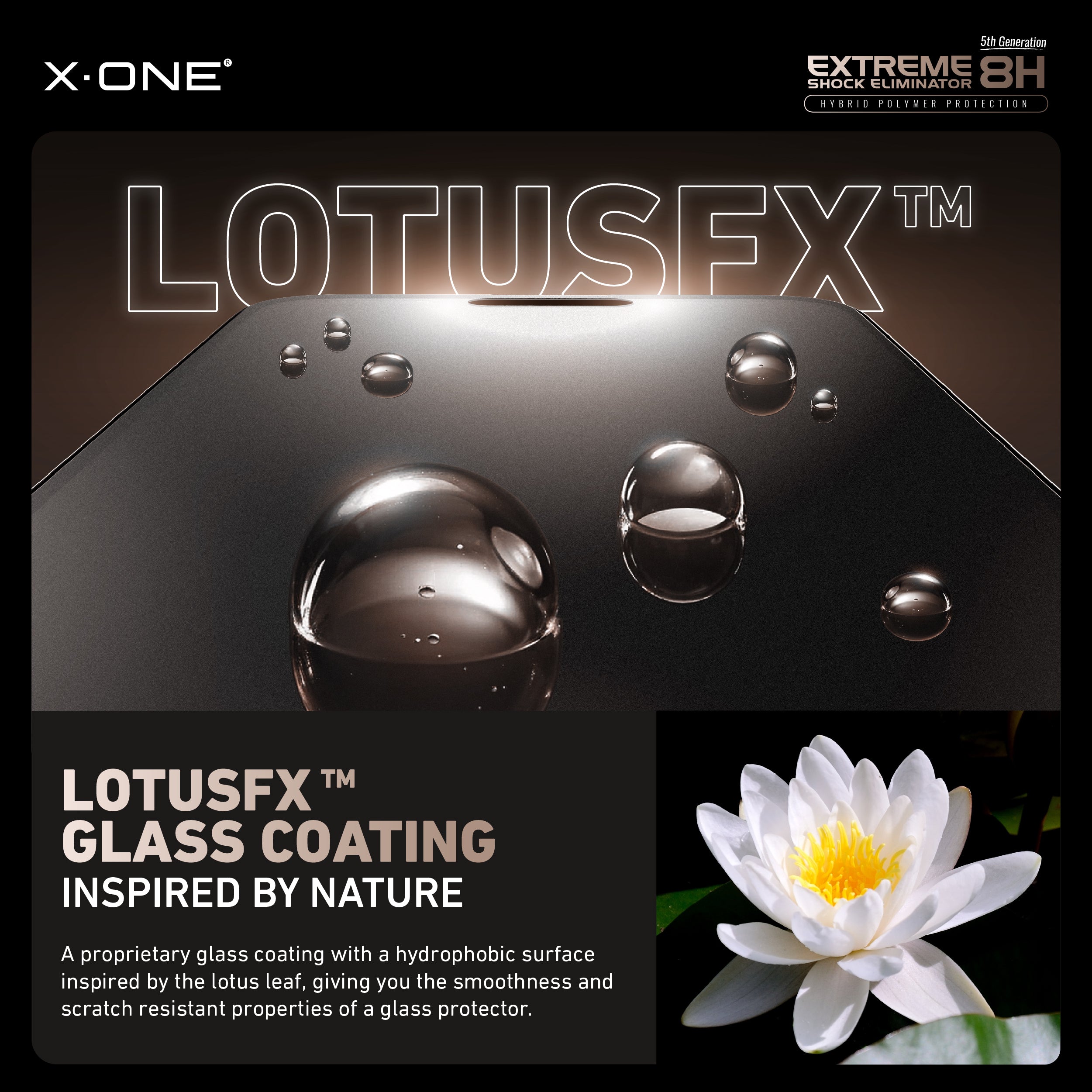 X.One® Hybrid Polymer Impact Screen Protector with Installer Kit