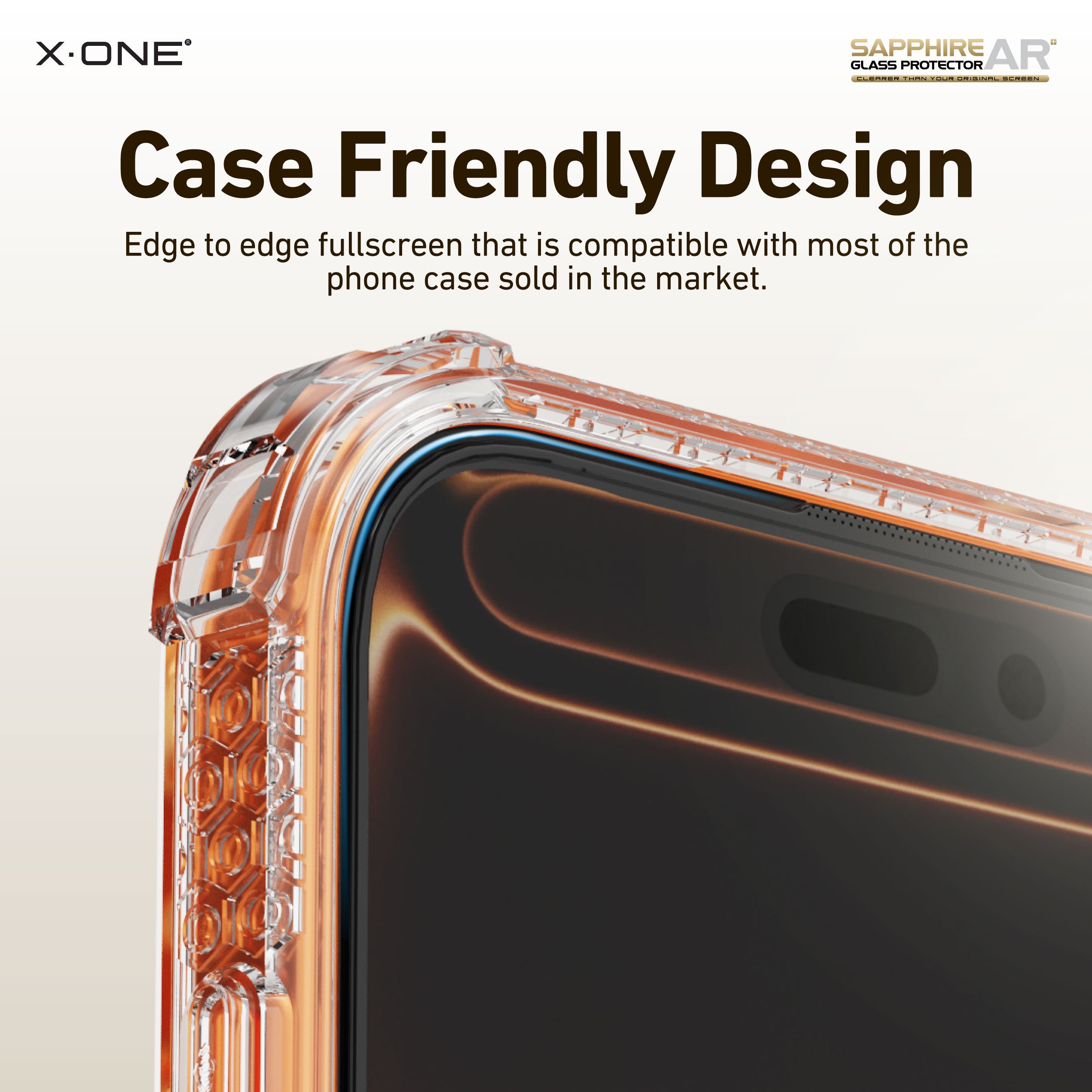 X.One Sapphire AR+ Glass Protector with Installer Kit for iPhone 17 & 16 Series