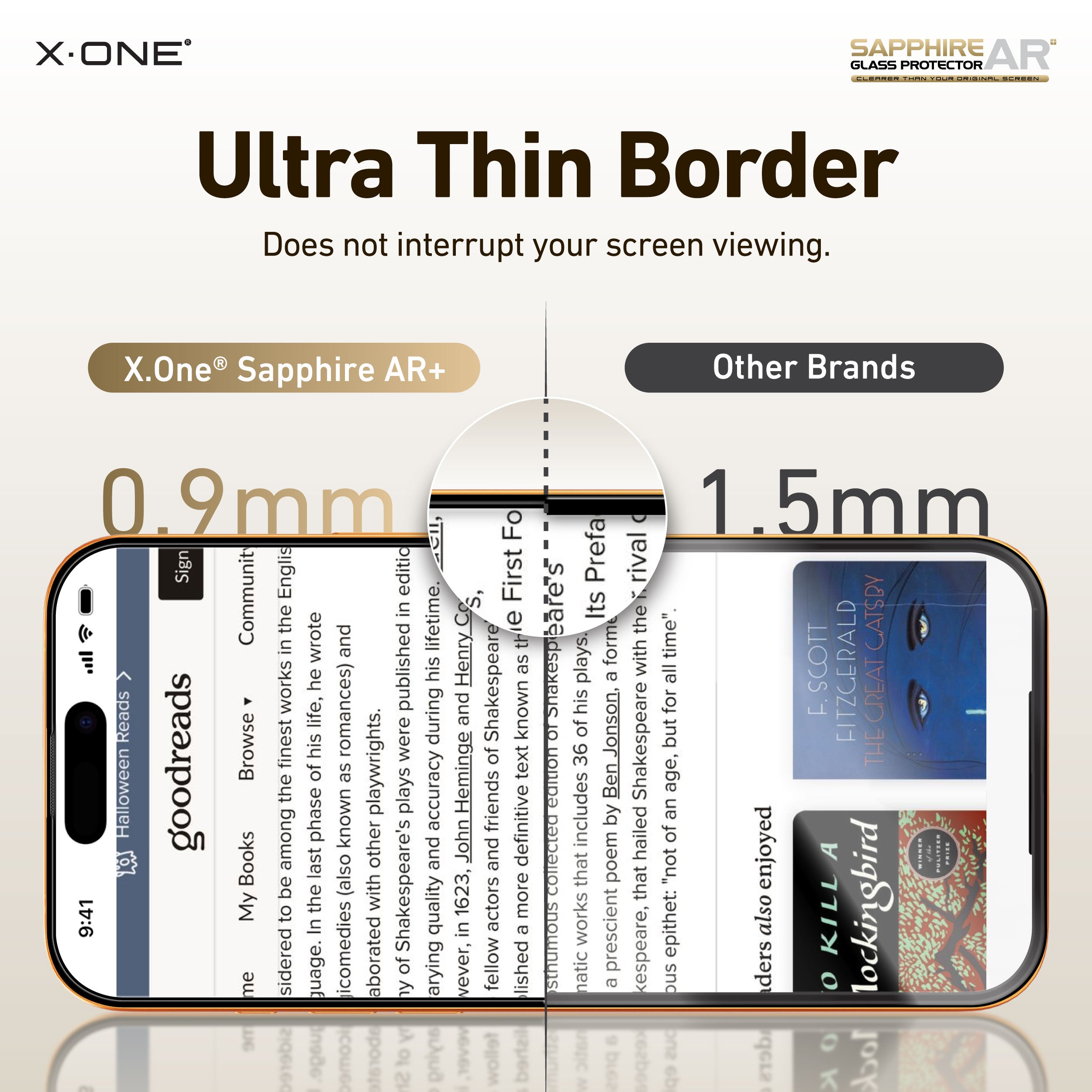 X.One Sapphire AR+ Glass Protector with Installer Kit for iPhone 17 & 16 Series