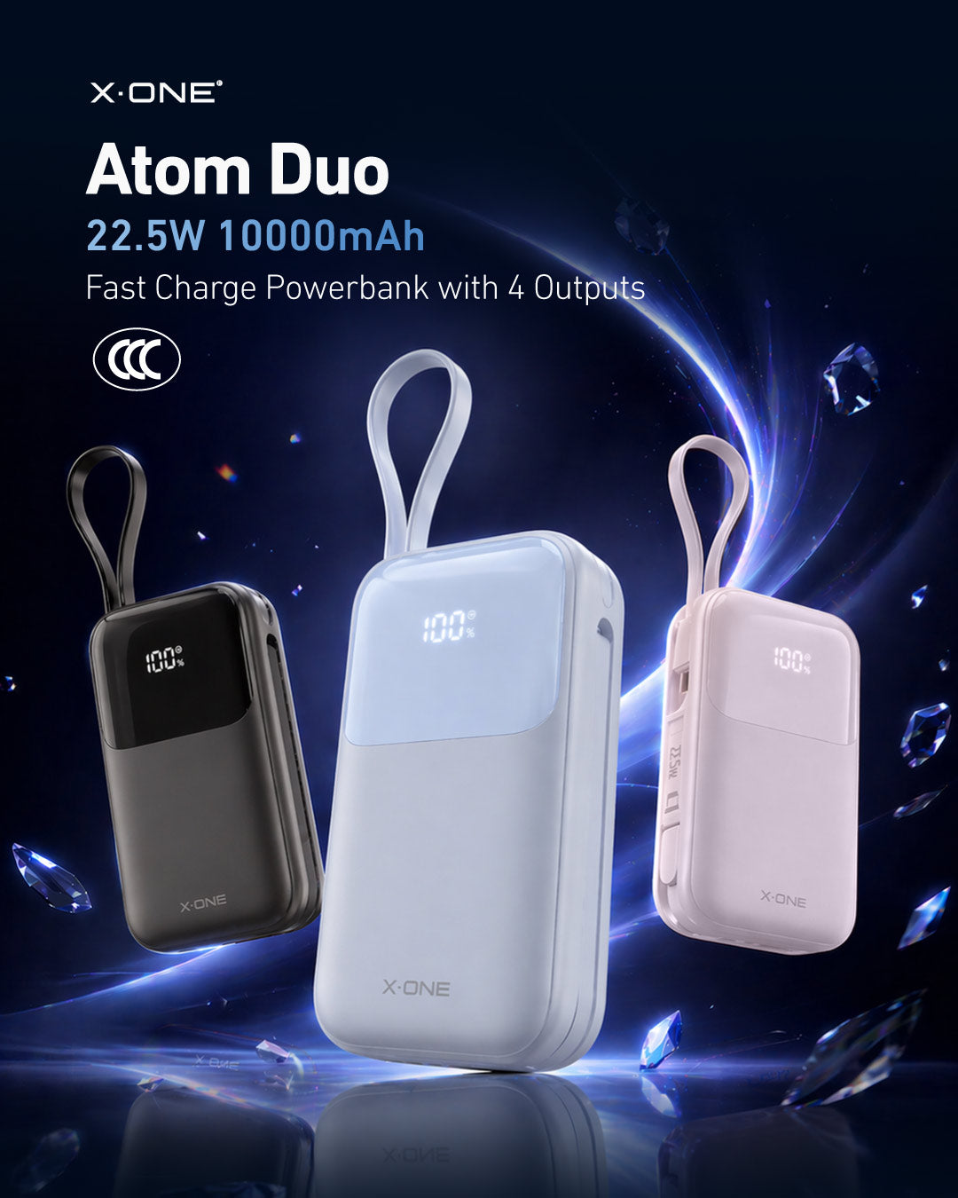 X.One® Atom Duo 10000mAh Power Bank — Main Graphic