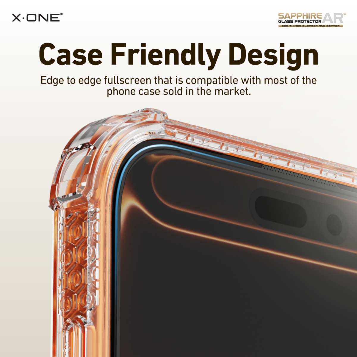 X.One Sapphire AR+ Glass Protector with Installer Kit for iPhone 17 & 16 Series