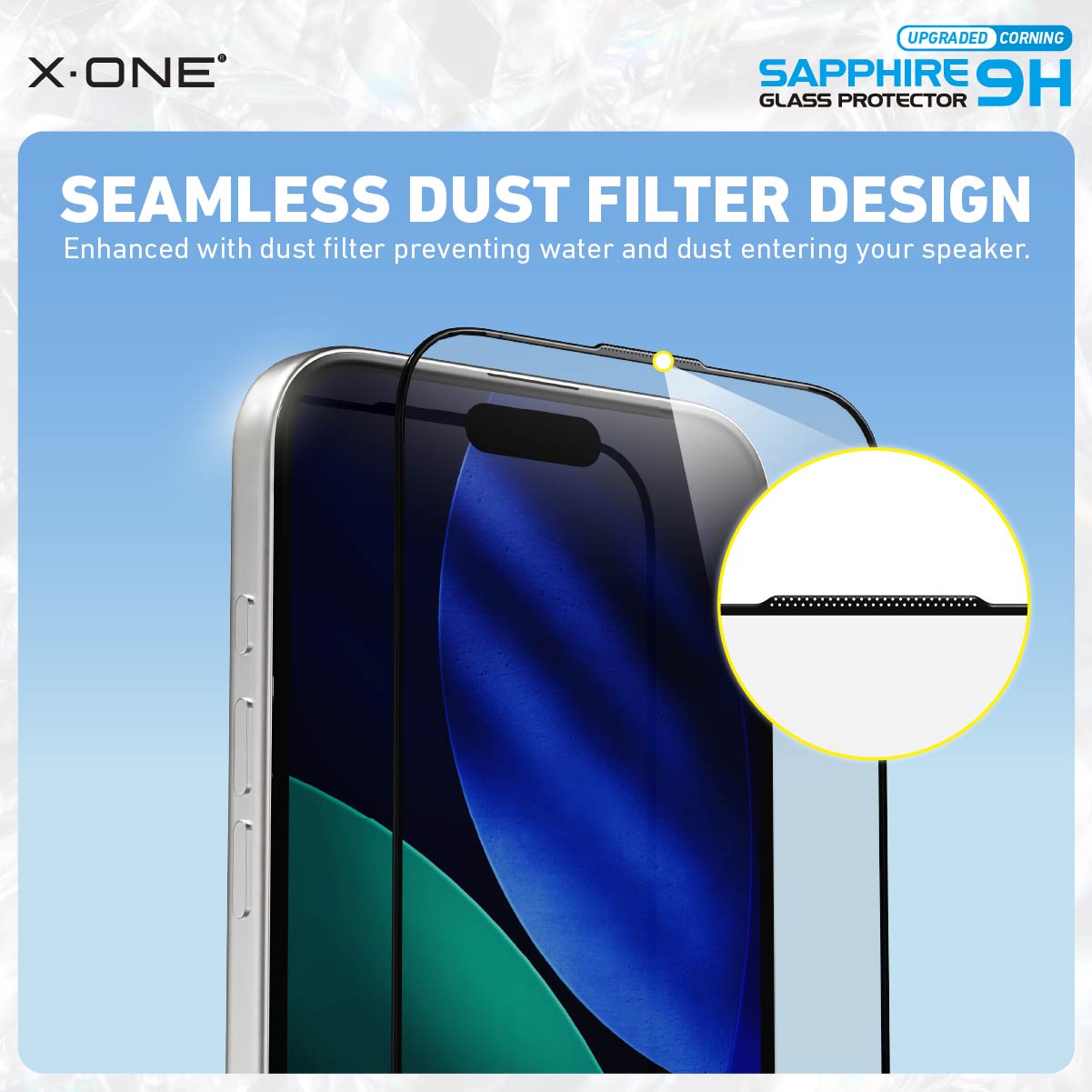X.One® Sapphire Coated Corning Glass with Dust Free Installer Kit for iPhone