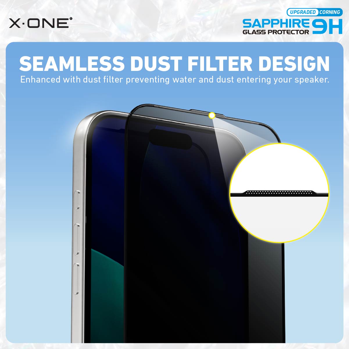 X.One® Sapphire Coated Corning Glass with Dust Free Installer Kit for iPhone