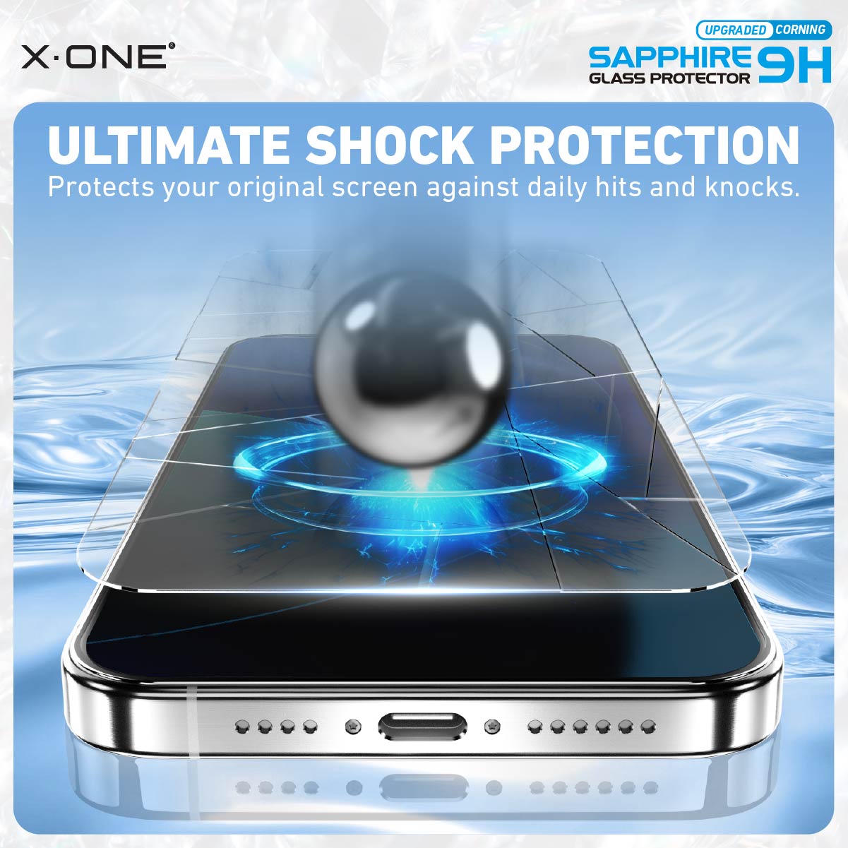 X.One® Sapphire Coated Corning Glass with Dust Free Installer Kit for iPhone
