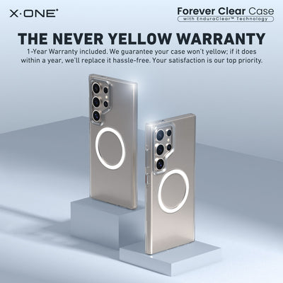 X.One® Forever Clear Case for Samsung Galaxy S24 Series — 1-Year Warranty
