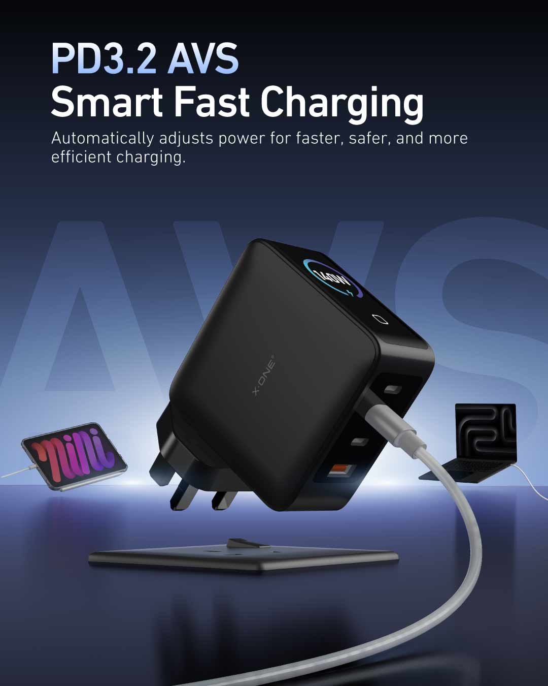 Charge Pro 140W Fast GaN Charger with Smart TFT Display
