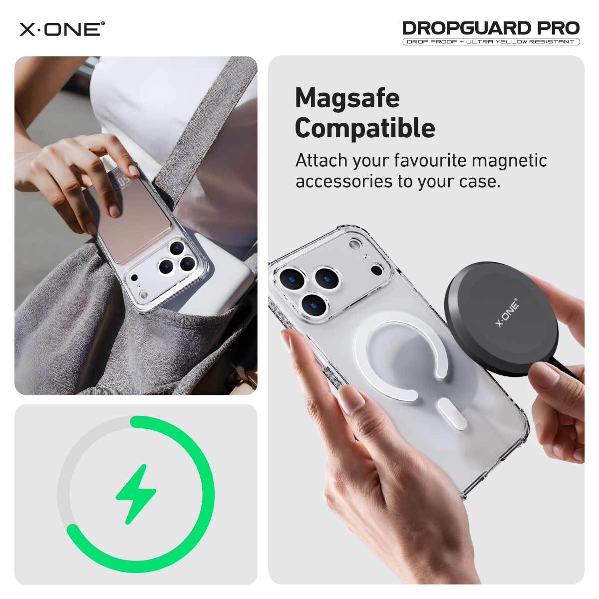 X.One Dropguard Pro Impact Protection Case  with EnduraClear for iPhone 17 Series | Magsafe Compatible