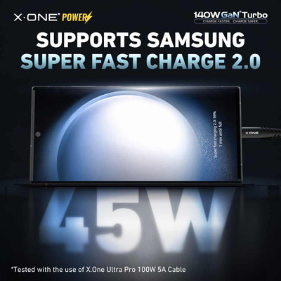 X.One® 140W GaN 6 Turbo Multi-Port Laptop Charger — Samsung Fast Charge
