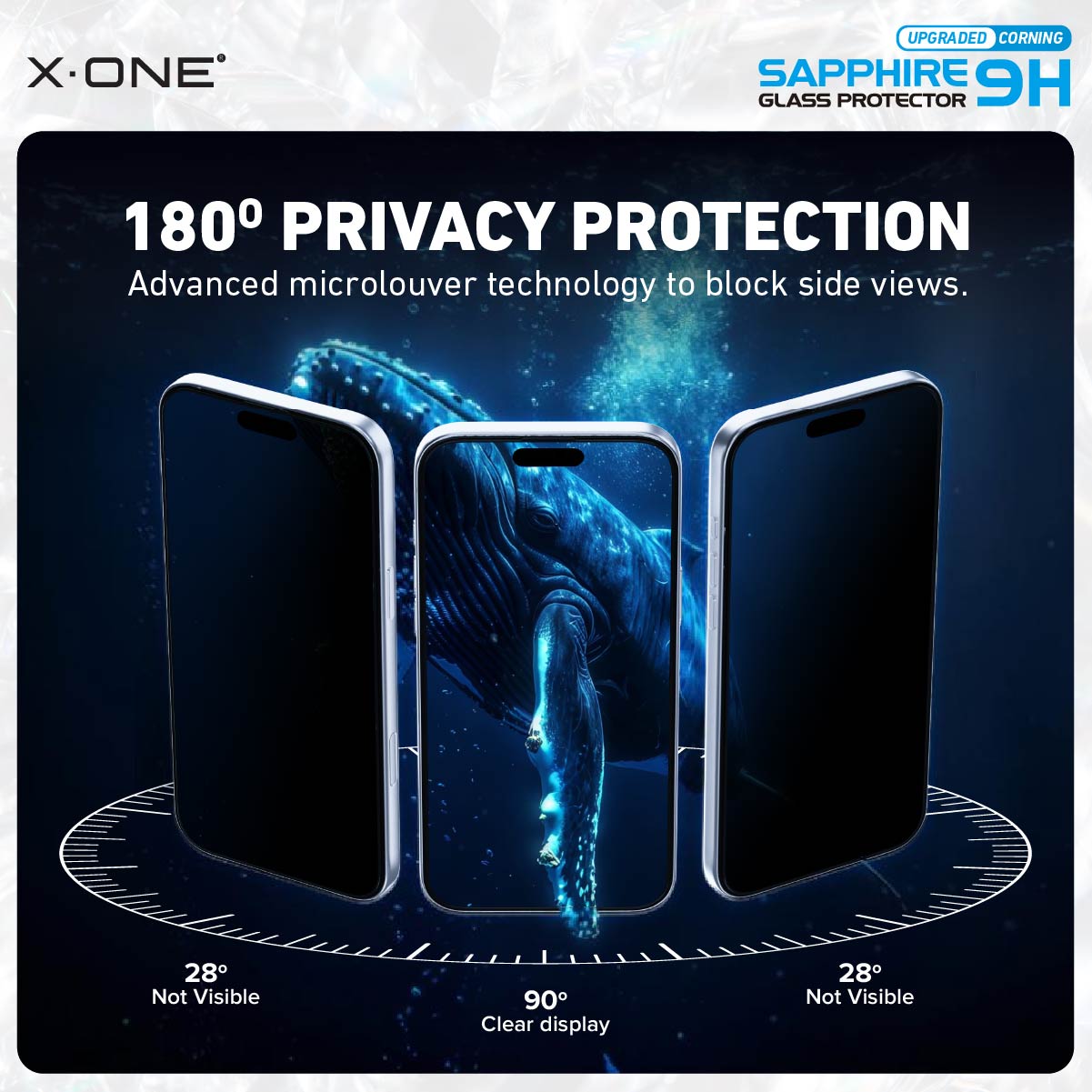 X.One® Sapphire Coated Corning Glass with Dust Free Installer Kit for iPhone