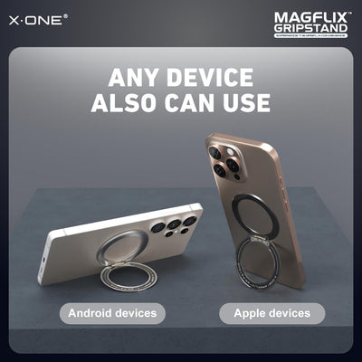 X.One® MagFlix Gripstand Magnetic Phone Ring Stand — Works with Any Device
