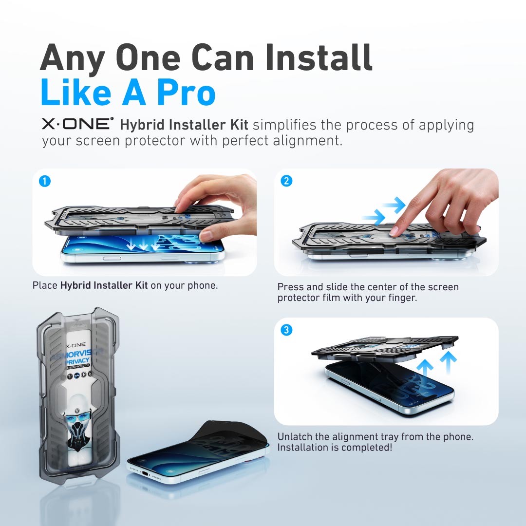 [Anti-Blue Light with Privacy] Hybrid Polymer Screen Protector with Installer Kit