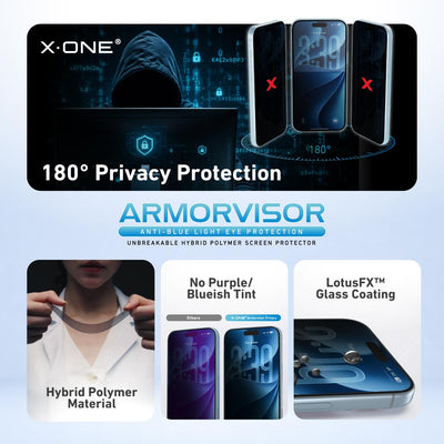 [Anti-Blue Light with Privacy] Hybrid Polymer Screen Protector with Installer Kit