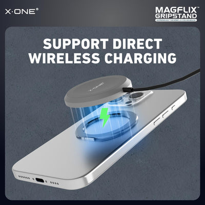X.One® MagFlix Gripstand Magnetic Phone Ring Stand — Direct Wireless Charging