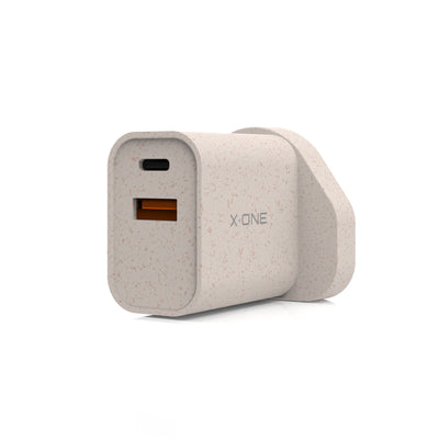 X.One® Eco Charger 30W Dual-Port USB-C Fast Charger — 35% Biodegradable