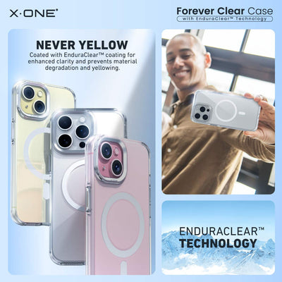 X.One® Forever Clear MagSafe Case for iPhone 15 Series — EnduraClear™ Technology