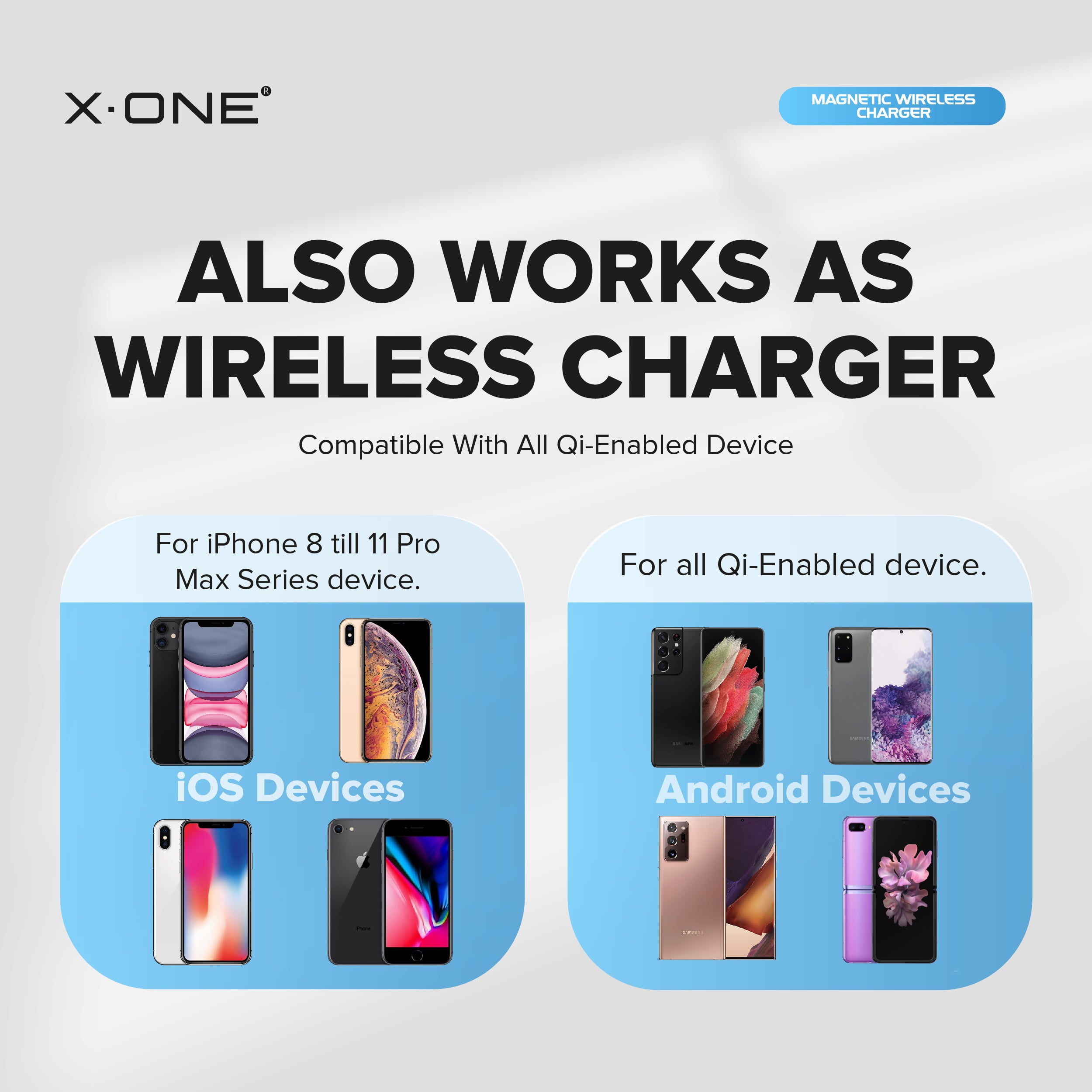 X.One® 15W Magnetic Wireless Charger